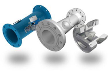 Graphic of a flow meter and its internal mechanisms