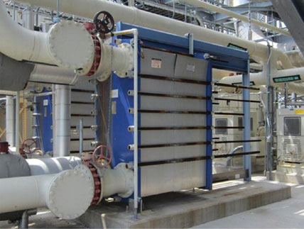 A plate and frame heat exchanger