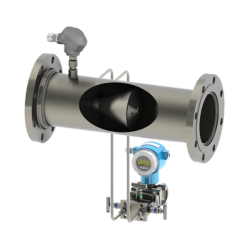 ExactSteam: A flow meter with cutout showing cone, with electronics underneath.