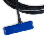 Submerged AV sensor hanging with its cable coiled above it