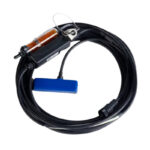 Submerged AV sensor with coiled cable and mounting bracket clamp